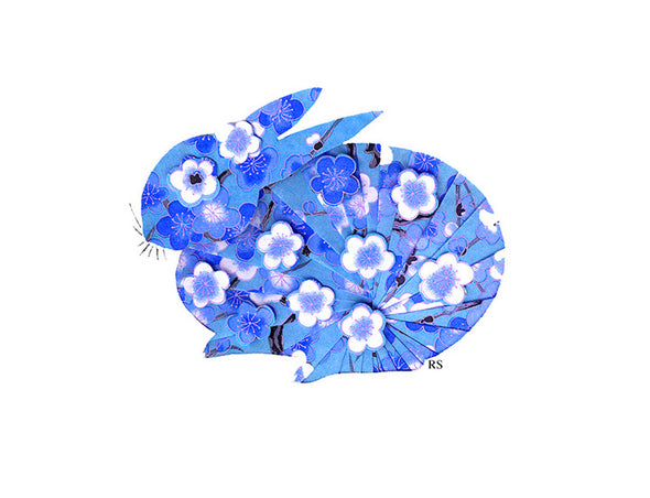 Becca Belle Blue Bunny Notecard