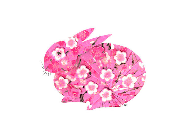 Becca Belle Pink Bunny Notecard