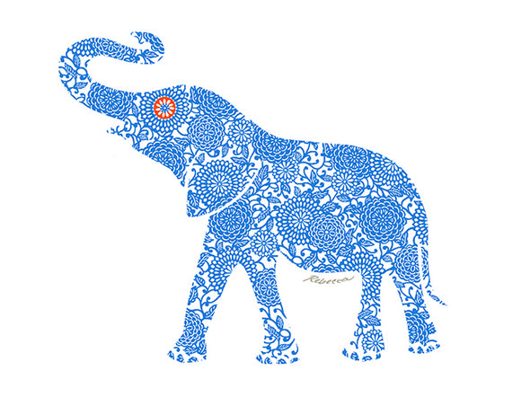Blue Elephant Notecard