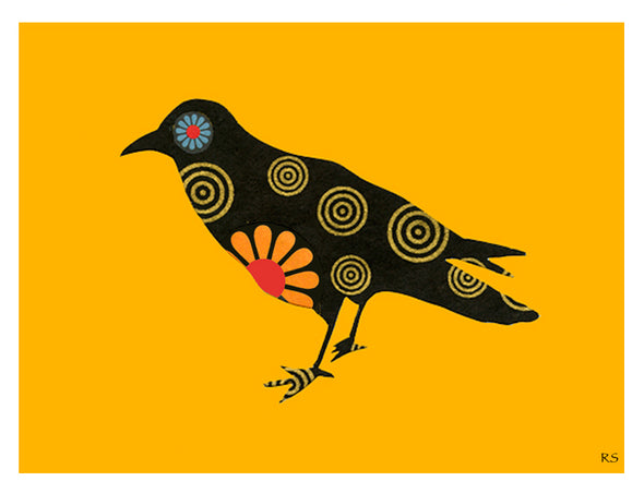 Crow on Pumpkin Notecard