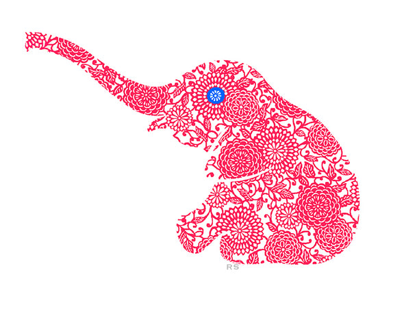 Pink Baby Elephant Notecard