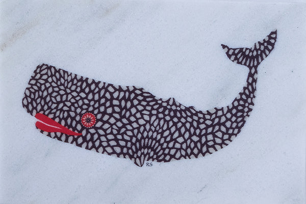 Pebbled Whale Marble Trivet