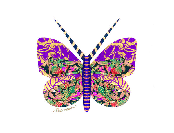 Mardi Gras Butterfly Notecard