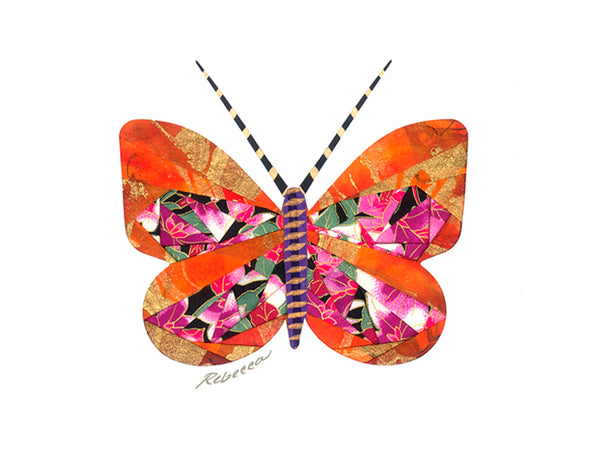 Orange Sherbet Butterfly Notecard
