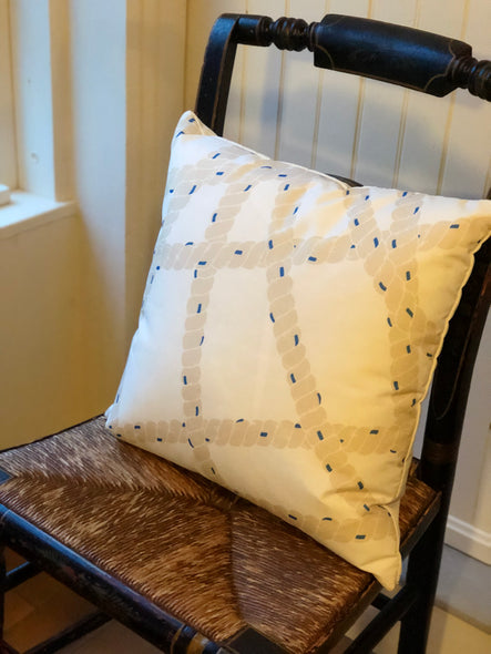 Nautical Rope with Blue Accents Pillow