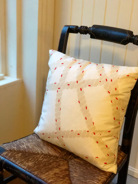 Nautical Rope with Red Accents Pillow