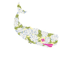 White Hydrangea Whale Notecard