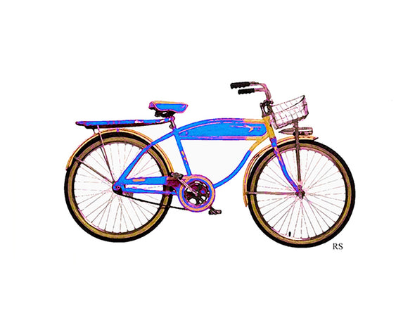Vintage Blue Bicycle Notecard