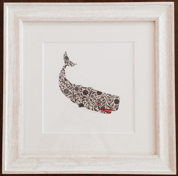 Floral Whale Framed Print