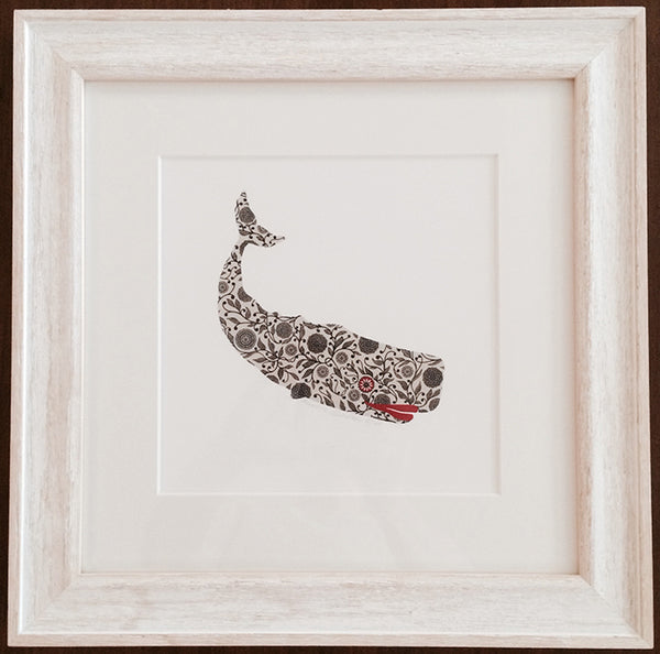 Floral Whale Framed Print
