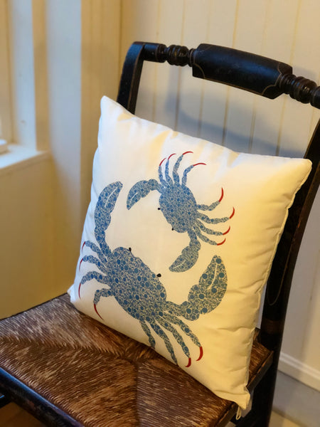 Blue Crabbies Pillow