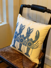 Triplet Blue Lobster Pillow
