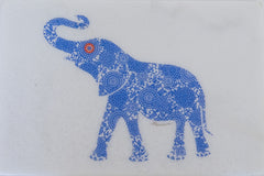 Blue Elephant on Marble Trivet