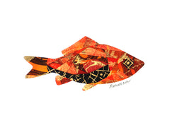 Orange Criss Cross Fish Notecard