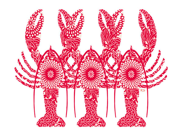 Red Lobster Triplets Notecard