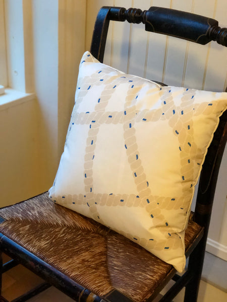 Nautical Rope with Blue Accents Pillow