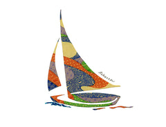 Swirling Winds Sailboat Notecard