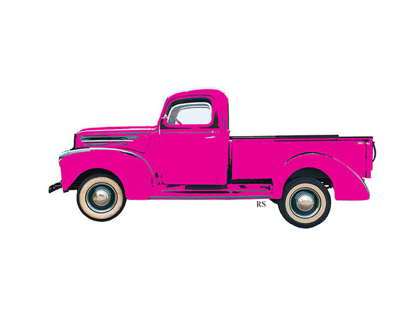 Pink Vintage Truck Notecard
